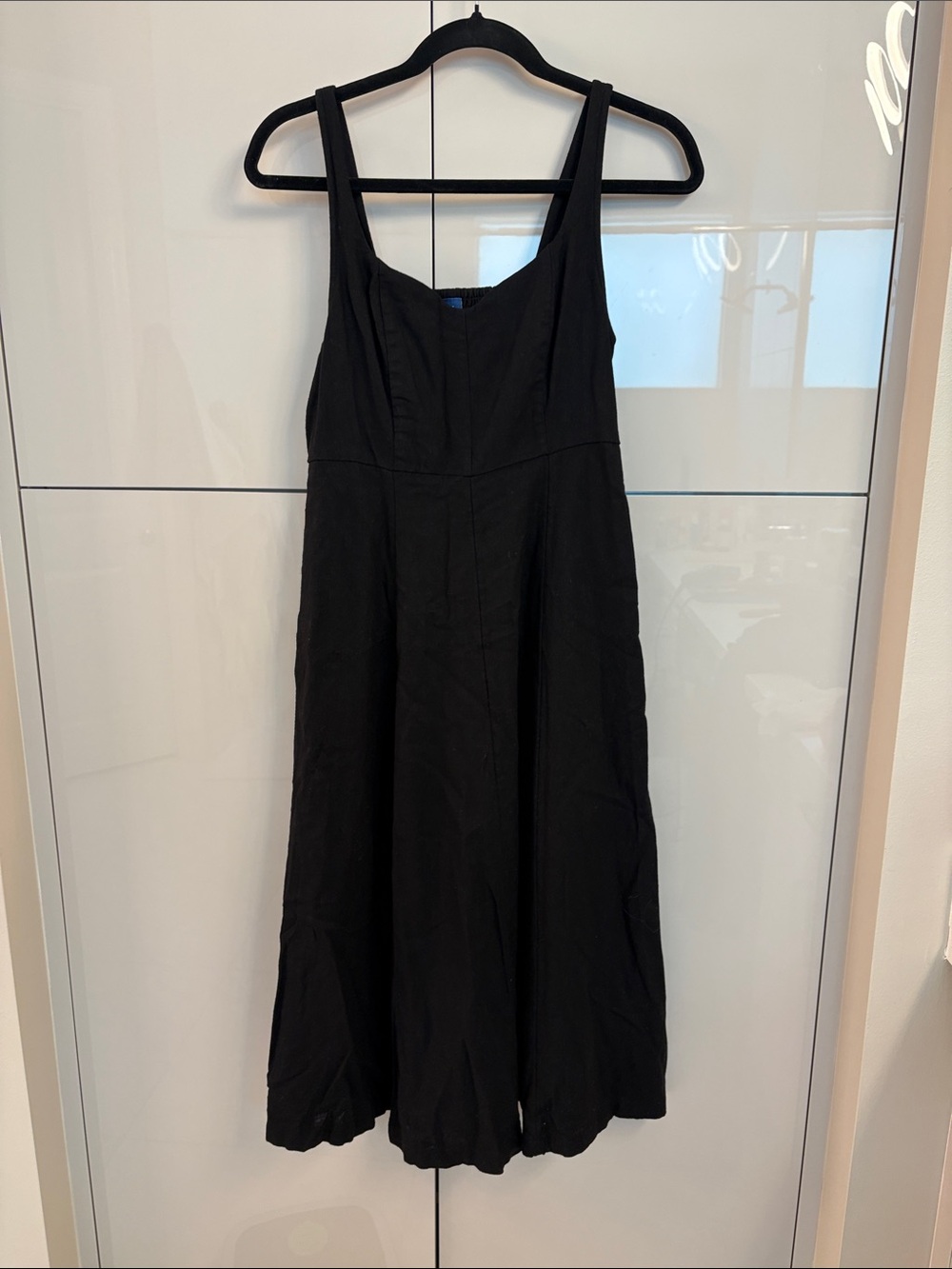 Old Navy Black Midi Dress with Wide Straps
